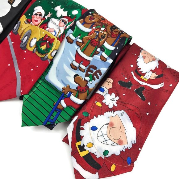 Men's Novelty Christmas Themed Necktie Lot of 4 - Picture 4 of 8